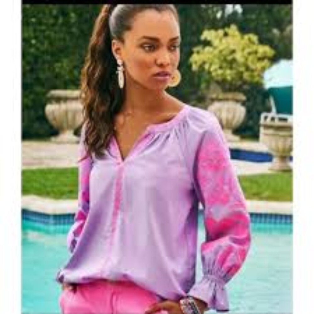 Lilly Pulitzer Bohemian Ravina Tunic Top in Purple Iris Size M